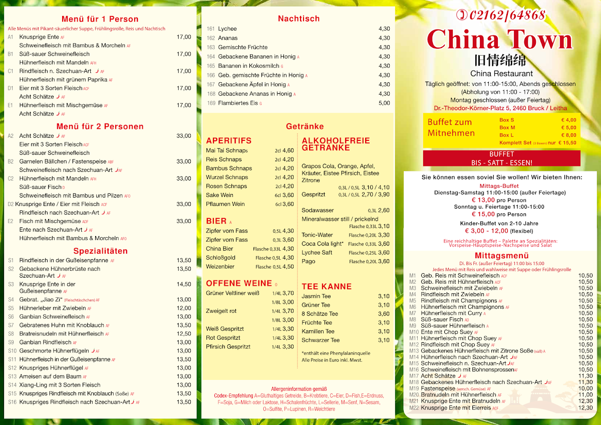 Menu China-Restaurant Chinatown-1
